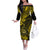 Hawaii Shaka Sign Off The Shoulder Long Sleeve Dress Polynesian Pattern Yellow Version LT01 Women Yellow - Polynesian Pride