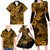 Hawaii Shark Family Matching Long Sleeve Bodycon Dress and Hawaiian Shirt Polynesian Pattern Gold Version LT01 - Polynesian Pride