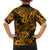 Hawaii Shark Family Matching Off Shoulder Long Sleeve Dress and Hawaiian Shirt Polynesian Pattern Gold Version LT01 - Polynesian Pride