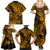 Hawaii Shark Family Matching Summer Maxi Dress and Hawaiian Shirt Polynesian Pattern Gold Version LT01 - Polynesian Pride