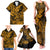 Hawaii Shark Family Matching Tank Maxi Dress and Hawaiian Shirt Polynesian Pattern Gold Version LT01 - Polynesian Pride