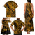 Hawaii Shark Family Matching Tank Maxi Dress and Hawaiian Shirt Polynesian Pattern Gold Version LT01 - Polynesian Pride