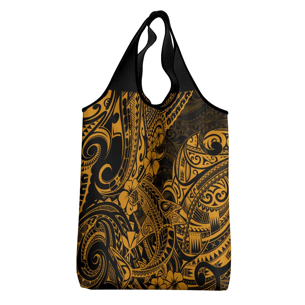 Hawaii Shark Grocery Bag Polynesian Pattern Gold Version