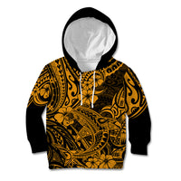 Hawaii Shark Kid Hoodie Polynesian Pattern Gold Version LT01 Gold - Polynesian Pride