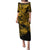 Hawaii Shark Puletasi Polynesian Pattern Gold Version LT01 Long Dress Gold - Polynesian Pride