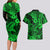 Hawaii Shark Couples Matching Long Sleeve Bodycon Dress and Hawaiian Shirt Polynesian Pattern Green Version LT01 - Polynesian Pride