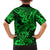 Hawaii Shark Family Matching Off Shoulder Long Sleeve Dress and Hawaiian Shirt Polynesian Pattern Green Version LT01 - Polynesian Pride