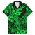 Hawaii Shark Family Matching Off Shoulder Short Dress and Hawaiian Shirt Polynesian Pattern Green Version LT01 Dad's Shirt - Short Sleeve Green - Polynesian Pride