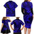 Hawaii Shark Family Matching Long Sleeve Bodycon Dress and Hawaiian Shirt Polynesian Pattern Navy Blue Version LT01 - Polynesian Pride