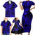 Hawaii Shark Family Matching Short Sleeve Bodycon Dress and Hawaiian Shirt Polynesian Pattern Navy Blue Version LT01 - Polynesian Pride