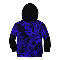 Hawaii Shark Kid Hoodie Polynesian Pattern Navy Blue Version LT01 - Polynesian Pride