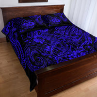 Hawaii Shark Quilt Bed Set Polynesian Pattern Navy Blue Version LT01 - Polynesian Pride