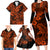 Hawaii Shark Family Matching Long Sleeve Bodycon Dress and Hawaiian Shirt Polynesian Pattern Orange Version LT01 - Polynesian Pride