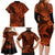 Hawaii Shark Family Matching Long Sleeve Bodycon Dress and Hawaiian Shirt Polynesian Pattern Orange Version LT01 - Polynesian Pride