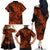 Hawaii Shark Family Matching Off Shoulder Long Sleeve Dress and Hawaiian Shirt Polynesian Pattern Orange Version LT01 - Polynesian Pride