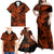 Hawaii Shark Family Matching Off Shoulder Maxi Dress and Hawaiian Shirt Polynesian Pattern Orange Version LT01 - Polynesian Pride