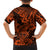 Hawaii Shark Family Matching Short Sleeve Bodycon Dress and Hawaiian Shirt Polynesian Pattern Orange Version LT01 - Polynesian Pride