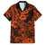 Hawaii Shark Family Matching Short Sleeve Bodycon Dress and Hawaiian Shirt Polynesian Pattern Orange Version LT01 Dad's Shirt - Short Sleeve Orange - Polynesian Pride