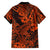 Hawaii Shark Family Matching Short Sleeve Bodycon Dress and Hawaiian Shirt Polynesian Pattern Orange Version LT01 - Polynesian Pride