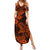 Hawaii Shark Family Matching Summer Maxi Dress and Hawaiian Shirt Polynesian Pattern Orange Version LT01 Mom's Dress Orange - Polynesian Pride