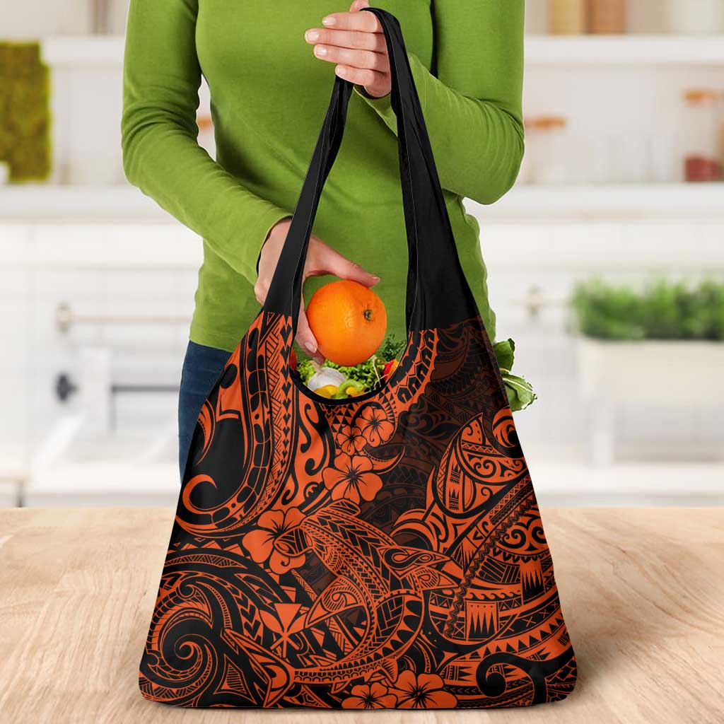 Hawaii Shark Grocery Bag Polynesian Pattern Orange Version LT01 - Polynesian Pride