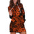 Hawaii Shark Hoodie Dress Polynesian Pattern Orange Version LT01 Orange - Polynesian Pride