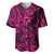 Hawaii Shark Baseball Jersey Polynesian Pattern Pink Version LT01 Pink - Polynesian Pride