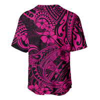 Hawaii Shark Baseball Jersey Polynesian Pattern Pink Version LT01 - Polynesian Pride