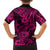 Hawaii Shark Family Matching Off Shoulder Short Dress and Hawaiian Shirt Polynesian Pattern Pink Version LT01 - Polynesian Pride