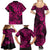 Hawaii Shark Family Matching Summer Maxi Dress and Hawaiian Shirt Polynesian Pattern Pink Version LT01 - Polynesian Pride