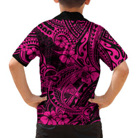 Hawaii Shark Family Matching Tank Maxi Dress and Hawaiian Shirt Polynesian Pattern Pink Version LT01 - Polynesian Pride