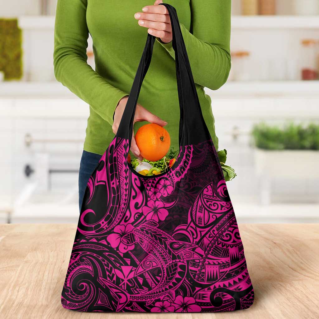 Hawaii Shark Grocery Bag Polynesian Pattern Pink Version LT01 - Polynesian Pride