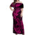 Hawaii Shark Off Shoulder Maxi Dress Polynesian Pattern Pink Version LT01 Women Pink - Polynesian Pride