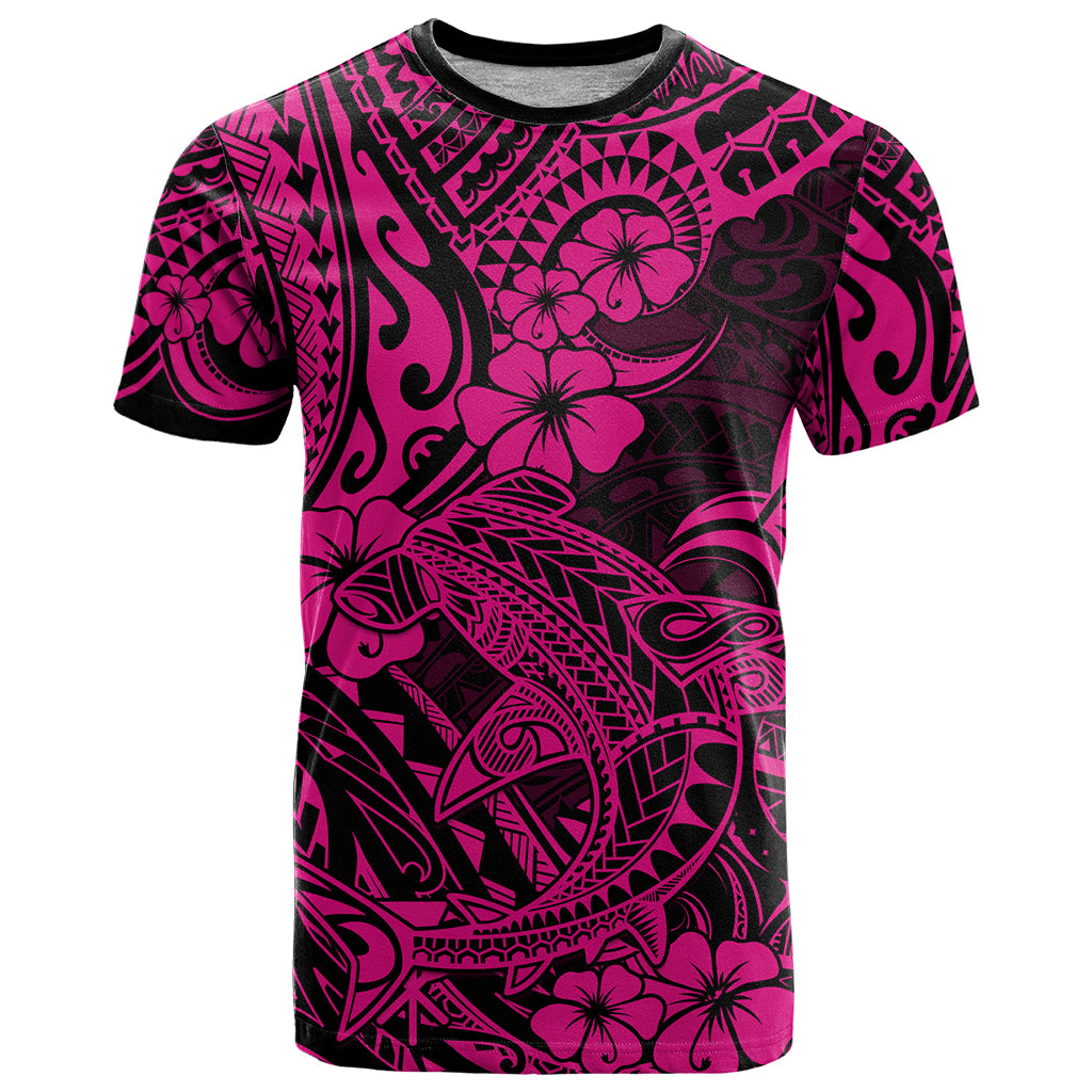 Hawaii Shark T Shirt Polynesian Pattern Pink Version LT01 Pink - Polynesian Pride