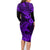 Hawaii Shark Family Matching Long Sleeve Bodycon Dress and Hawaiian Shirt Polynesian Pattern Purple Version LT01 - Polynesian Pride