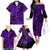 Hawaii Shark Family Matching Off Shoulder Long Sleeve Dress and Hawaiian Shirt Polynesian Pattern Purple Version LT01 - Polynesian Pride