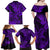 Hawaii Shark Family Matching Off Shoulder Maxi Dress and Hawaiian Shirt Polynesian Pattern Purple Version LT01 - Polynesian Pride