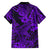 Hawaii Shark Family Matching Off Shoulder Short Dress and Hawaiian Shirt Polynesian Pattern Purple Version LT01 - Polynesian Pride