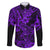 Hawaii Shark Family Matching Puletasi Dress and Hawaiian Shirt Polynesian Pattern Purple Version LT01 Dad's Shirt - Long Sleeve Purple - Polynesian Pride