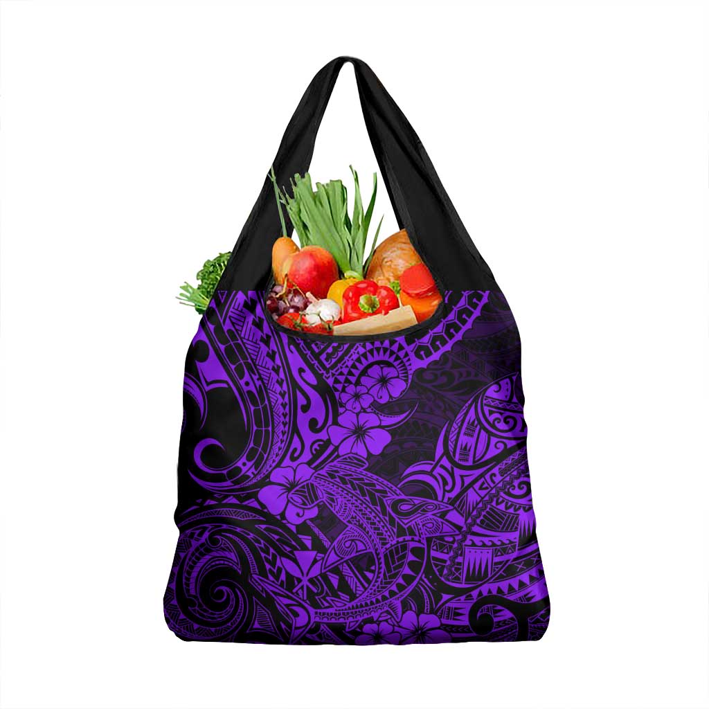 Hawaii Shark Grocery Bag Polynesian Pattern Purple Version LT01 1-pack One Size Purple - Polynesian Pride