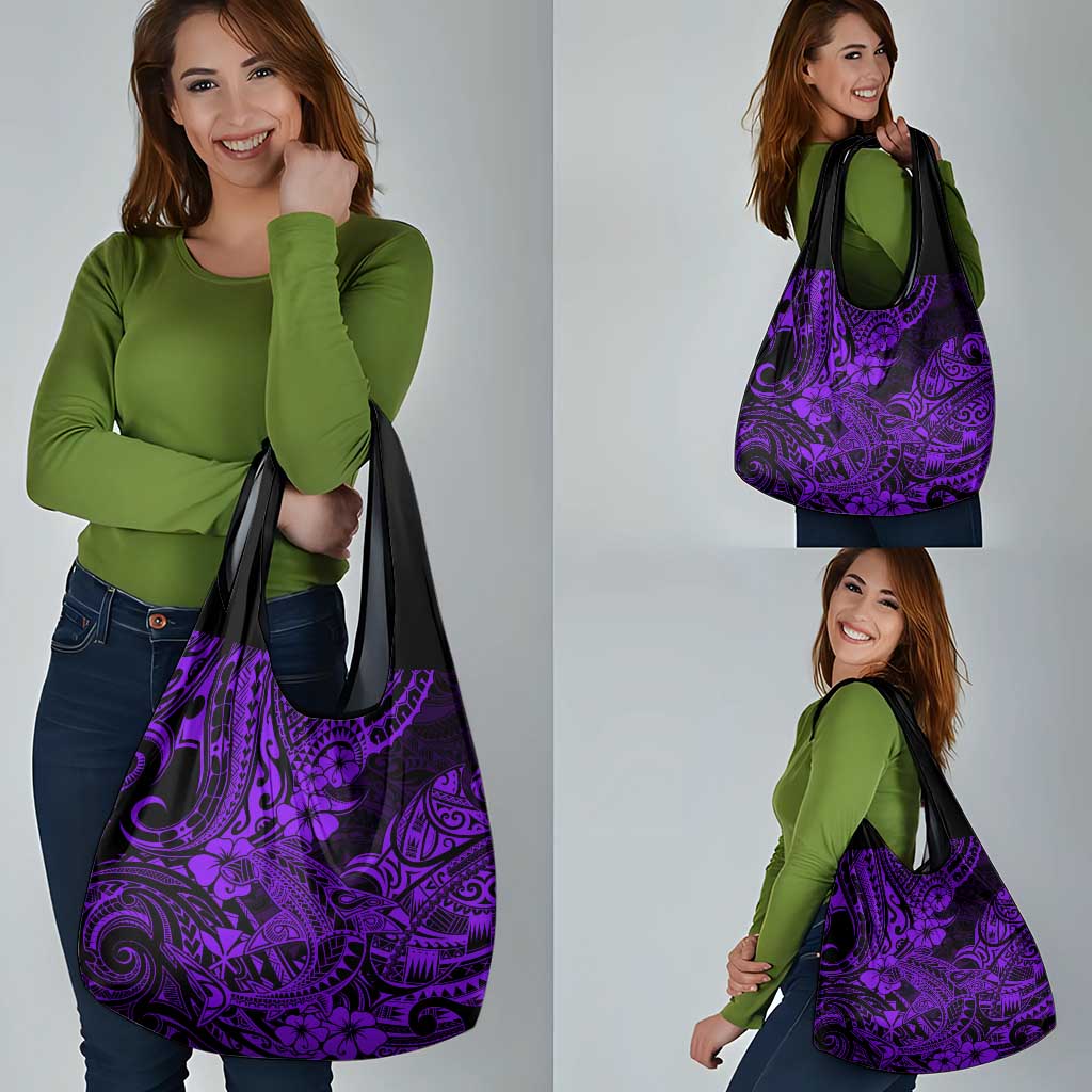 Hawaii Shark Grocery Bag Polynesian Pattern Purple Version LT01 - Polynesian Pride
