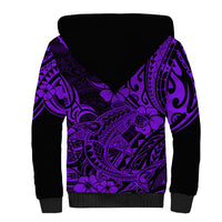 Hawaii Shark Sherpa Hoodie Polynesian Pattern Purple Version LT01 - Polynesian Pride