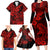 Hawaii Shark Family Matching Long Sleeve Bodycon Dress and Hawaiian Shirt Polynesian Pattern Red Version LT01 - Polynesian Pride