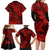 Hawaii Shark Family Matching Long Sleeve Bodycon Dress and Hawaiian Shirt Polynesian Pattern Red Version LT01 - Polynesian Pride