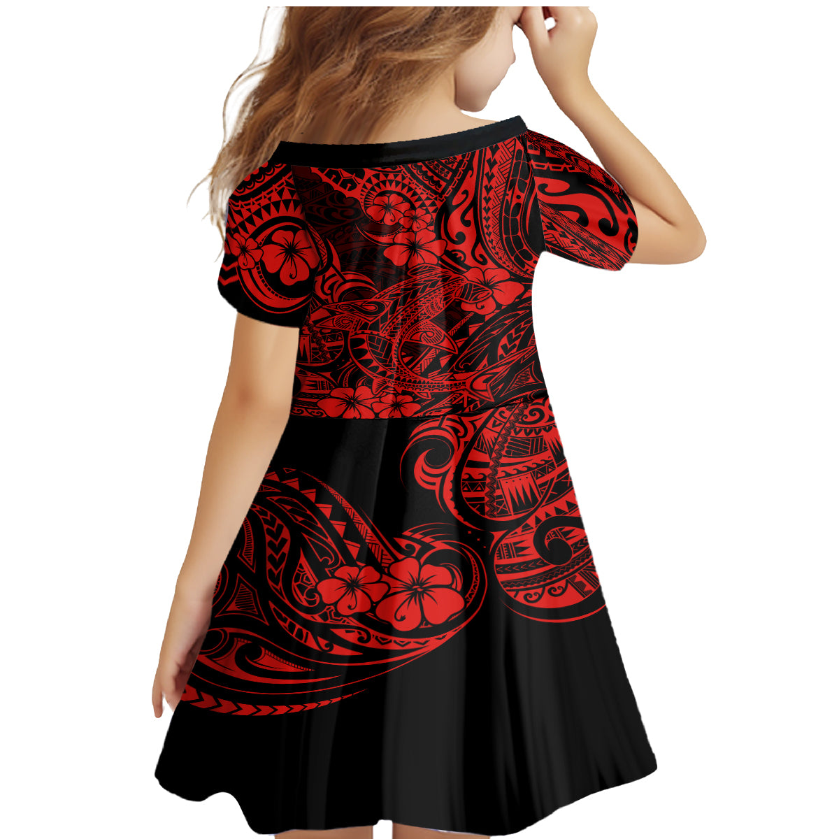 Hawaii Shark Family Matching Mermaid Dress and Hawaiian Shirt Polynesian Pattern Red Version LT01 - Polynesian Pride