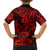 Hawaii Shark Family Matching Off Shoulder Long Sleeve Dress and Hawaiian Shirt Polynesian Pattern Red Version LT01 - Polynesian Pride