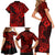 Hawaii Shark Family Matching Short Sleeve Bodycon Dress and Hawaiian Shirt Polynesian Pattern Red Version LT01 - Polynesian Pride