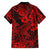 Hawaii Shark Family Matching Short Sleeve Bodycon Dress and Hawaiian Shirt Polynesian Pattern Red Version LT01 - Polynesian Pride