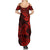 Hawaii Shark Family Matching Summer Maxi Dress and Hawaiian Shirt Polynesian Pattern Red Version LT01 - Polynesian Pride