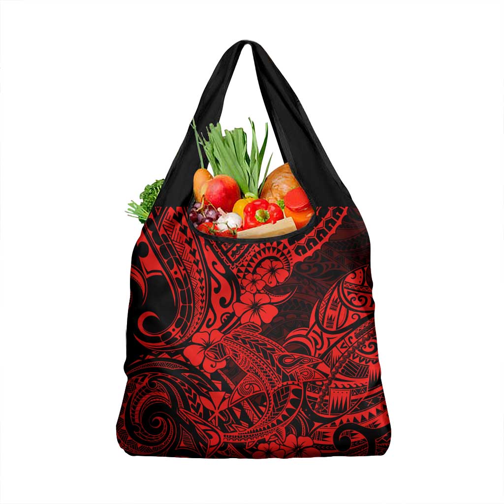 Hawaii Shark Grocery Bag Polynesian Pattern Red Version LT01 1-pack One Size Red - Polynesian Pride